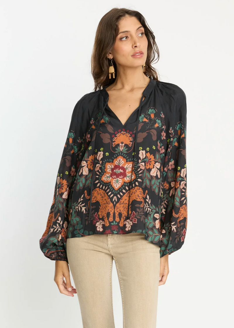 Caballero Sophie Blouse Leopard Peony