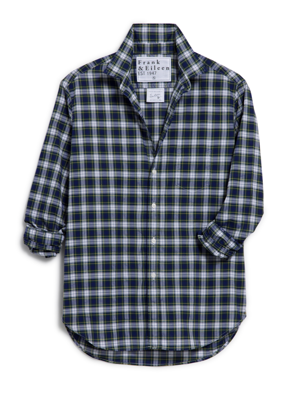 F&E Eileen Yellow, Navy & White Plaid