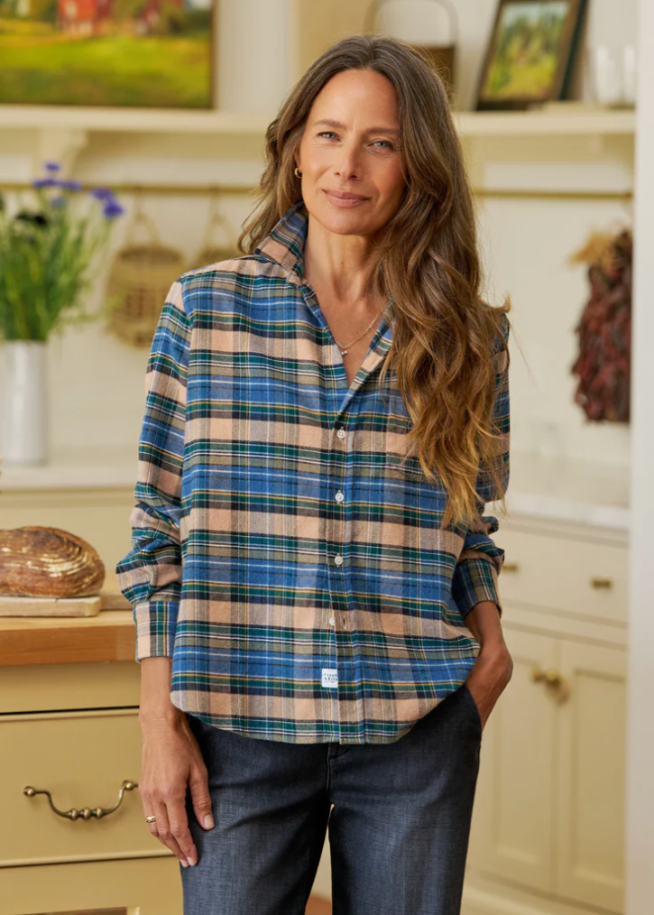 F&E Eileen Brown & Green with Blue Plaid