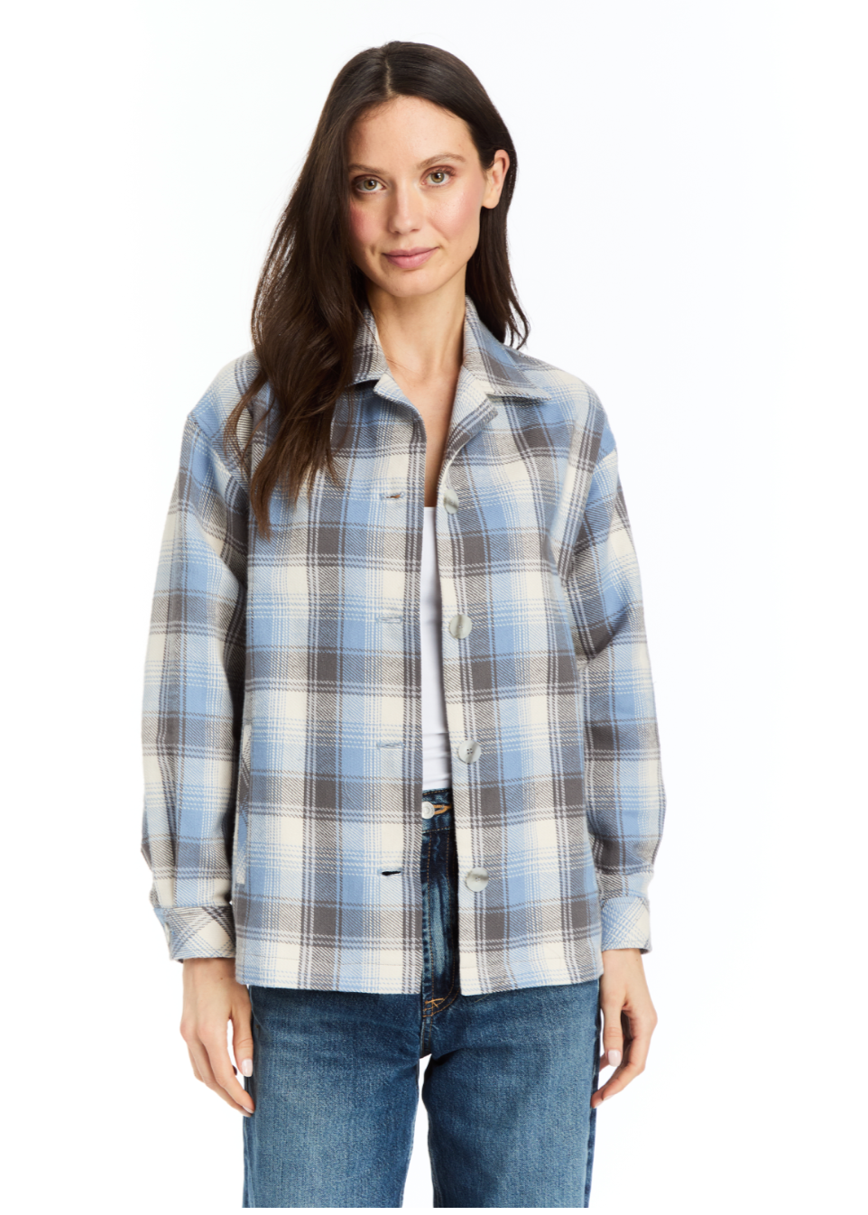 Peyton Sky Plaid Jacket