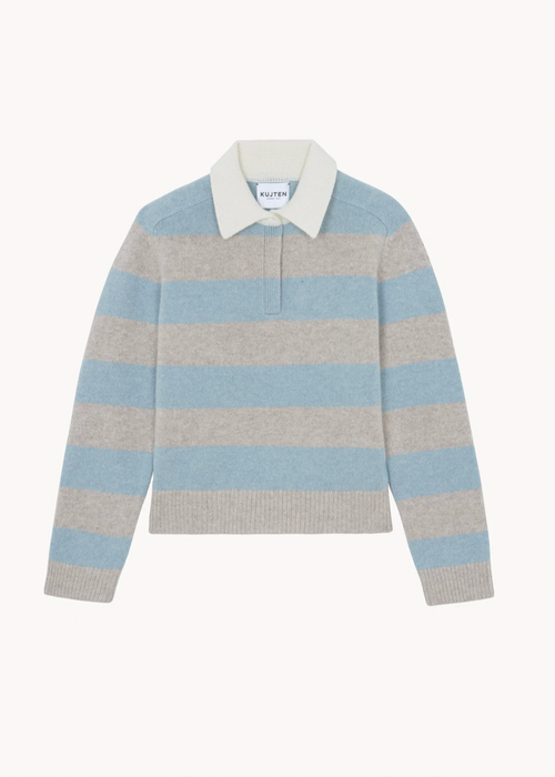 Kujten Royce Stripe Sweater Bleu Vintage