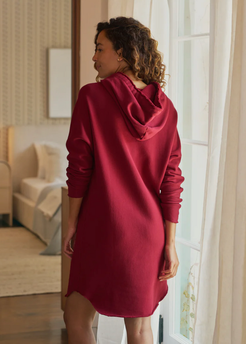 F&E Mini James Hooded Dress Garnet