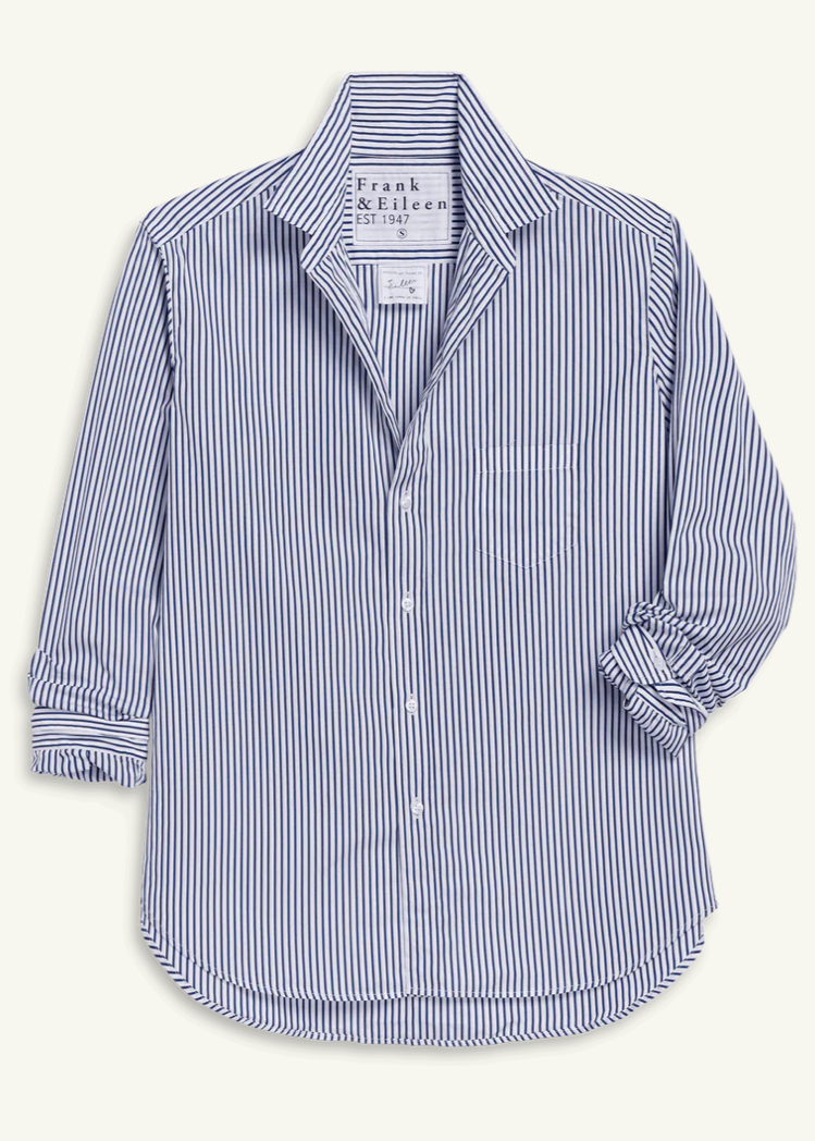 F&E Eileen White and Navy Stripe