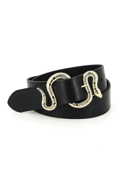 La Crush Belt Black w/ Gold  Snake Buckle