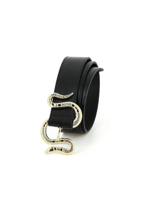 La Crush Belt Black w/ Gold  Snake Buckle
