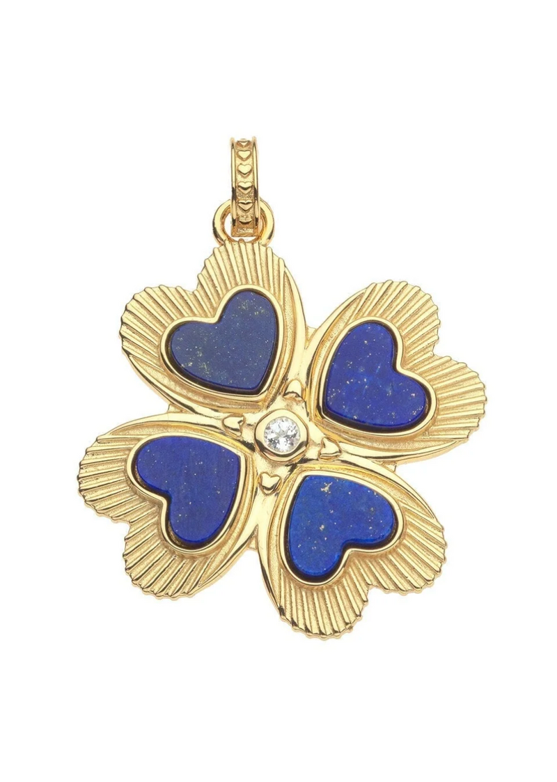 Jane Win Lucky Clover Lapis Pendant