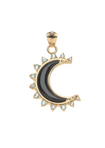 Jane Win Forever Nightfall Onyx Crescent Moon Pendant