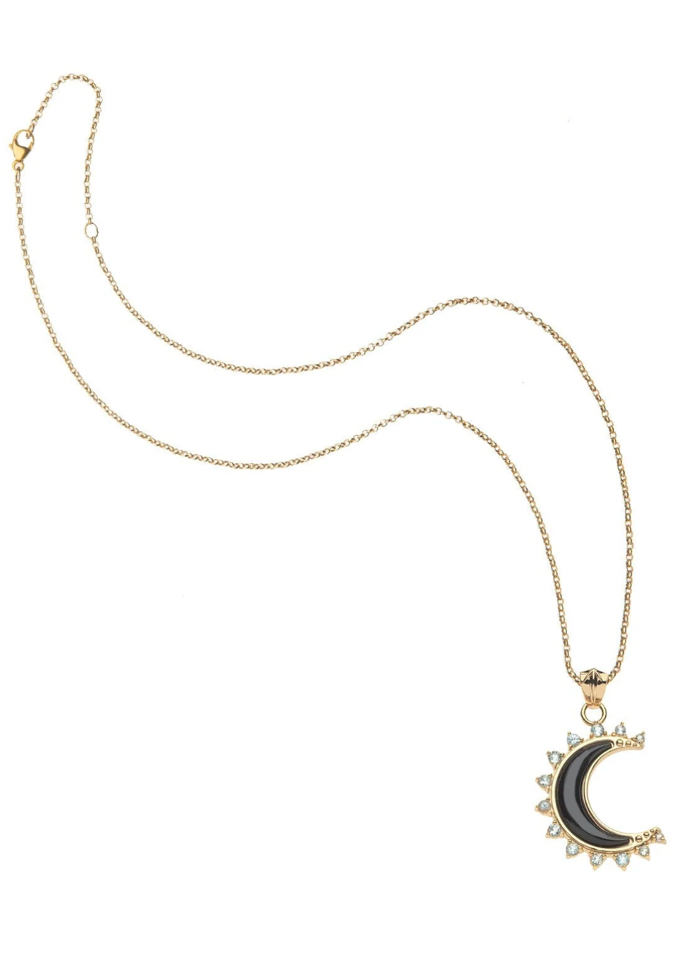 Jane Win Forever Nightfall Onyx Crescent Moon Pendant