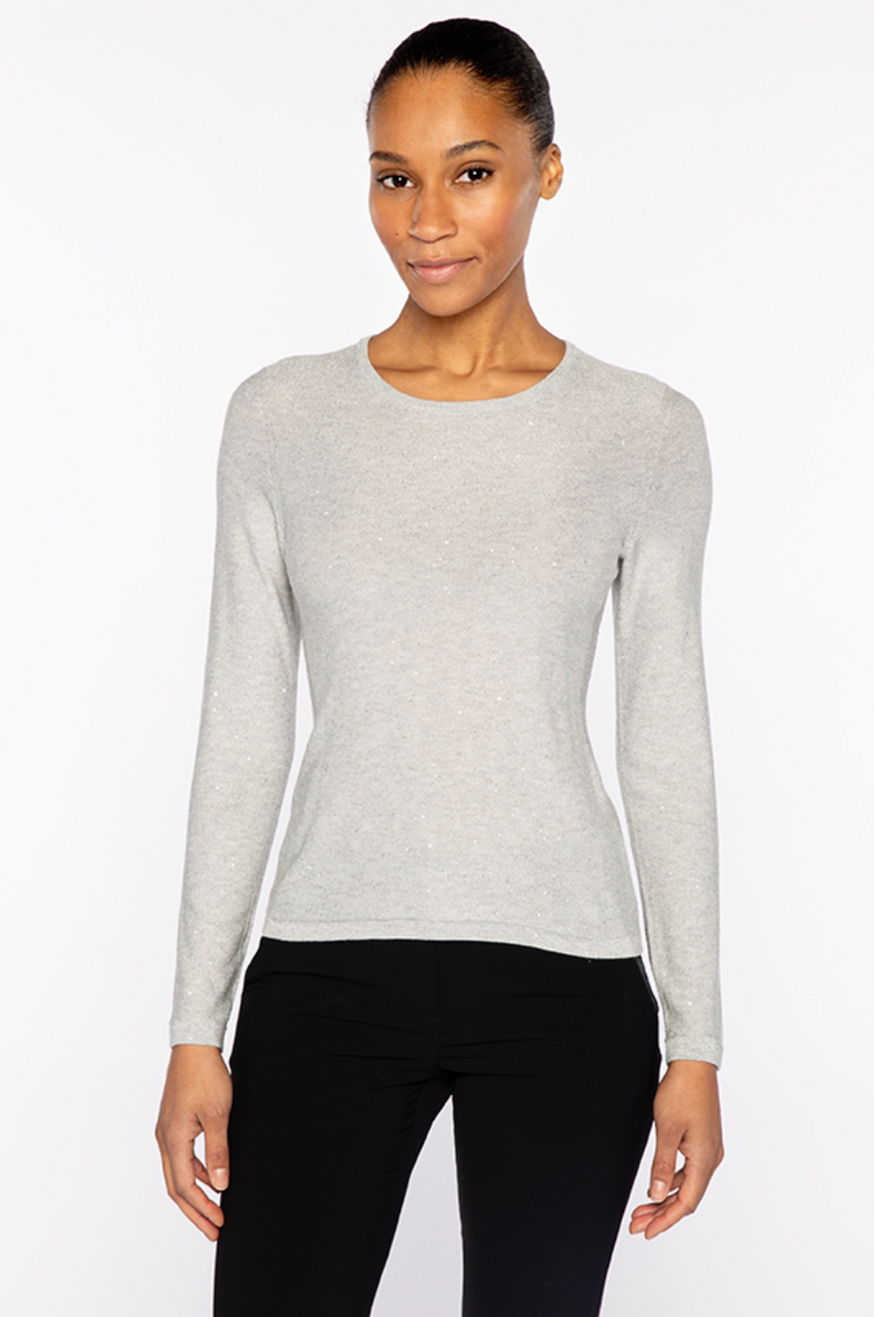 Kinross Sequin Crew Silver