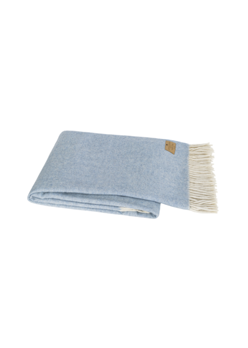 Sky Blue Italian Herringbone Throw