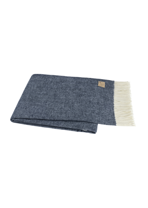 Navy Italian Herringbone Throw