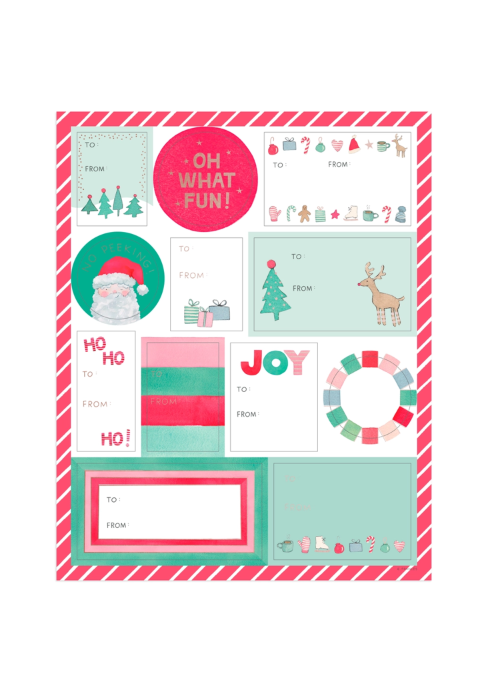 Merry Motif Gift Labels (Sticker Sheets)