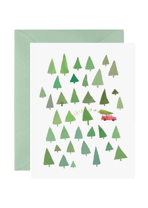 Fa La La La La Trees Christmas Card
