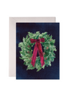Velvet Bow Wreath Christmas & New Year Card