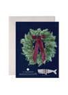 Velvet Bow Wreath Christmas & New Year Card