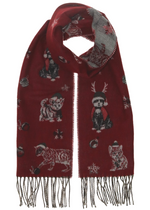 Christmas Cats Scarf Red