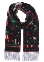 Christmas Kitsch Scarf Navy