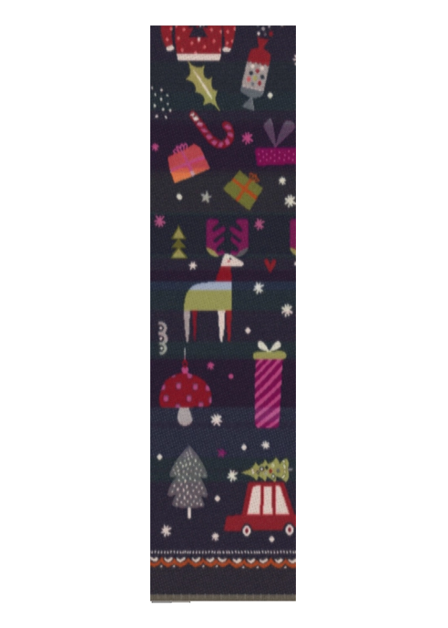 Christmas Kitsch Scarf Navy