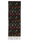 Colorful Fir Trees Scarf Navy