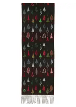 Colorful Fir Trees Scarf Navy