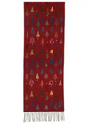 Colorful Fir Trees Scarf Red