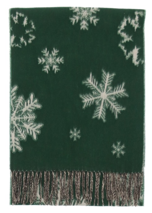 Snowflakes Scarf Green