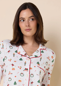 Vintage Christmas Pima Knit Long-Sleeved Pajamas
