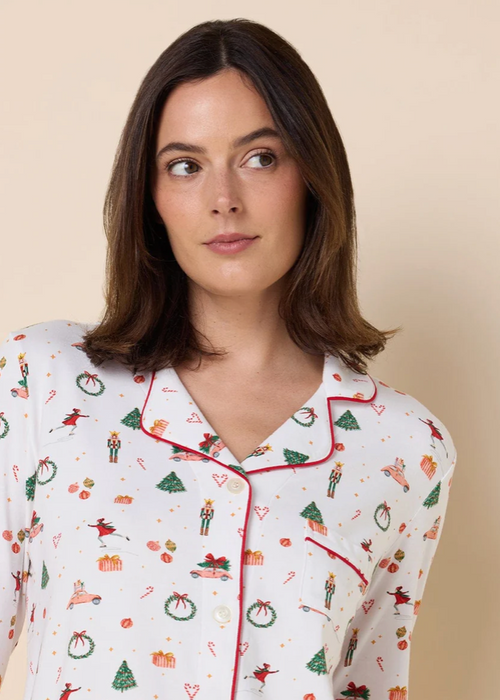 Vintage Christmas Pima Knit Long-Sleeved Pajamas