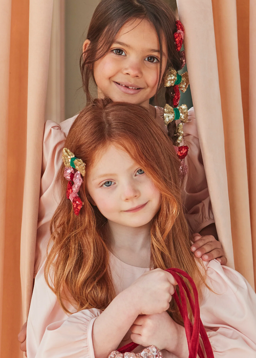 Sequin & Velvet Mini Bow Hairclips