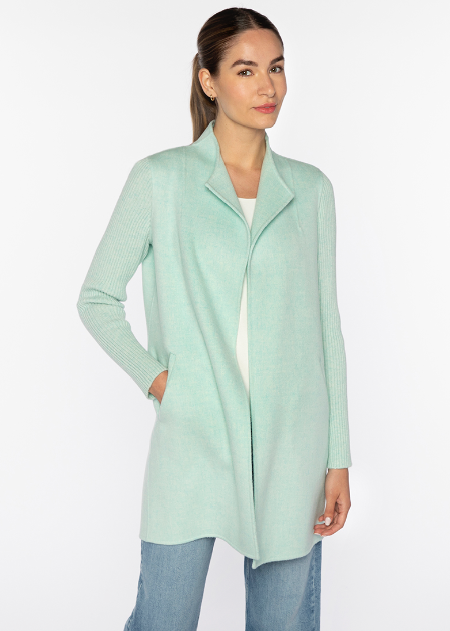 Kinross Rib Sleeve Coat Seaglass