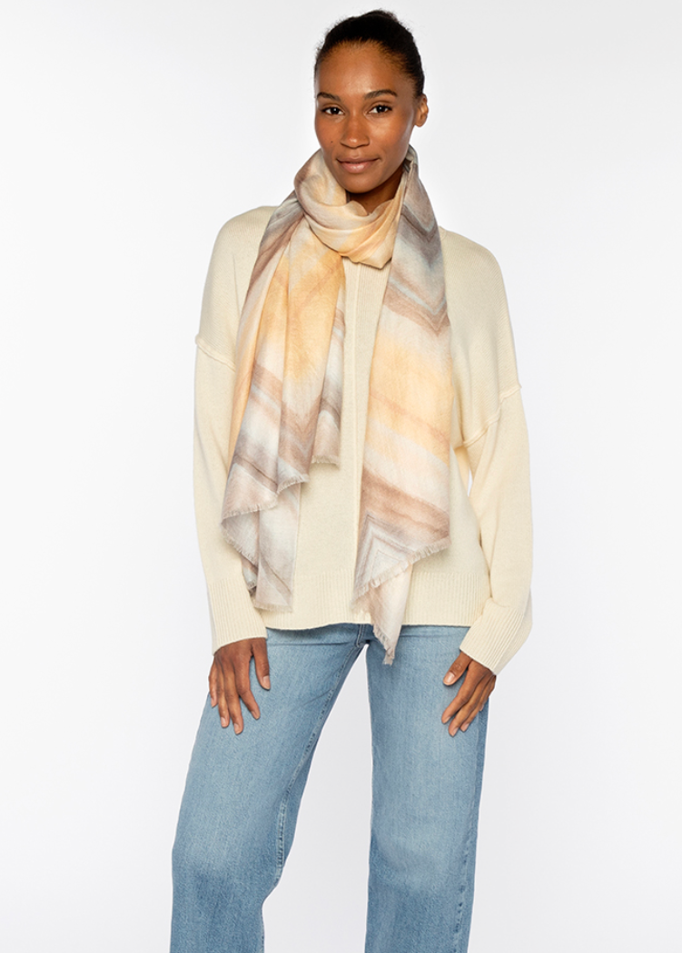 Kinross Wave Stripe Print Scarf