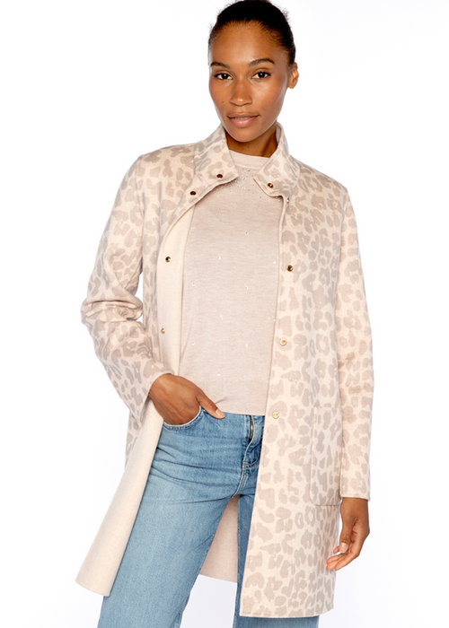 Kinross Reversible Leopard Print Coat