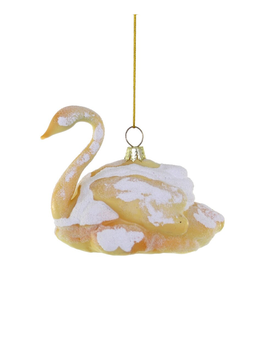 Swan Cream Puff Ornament