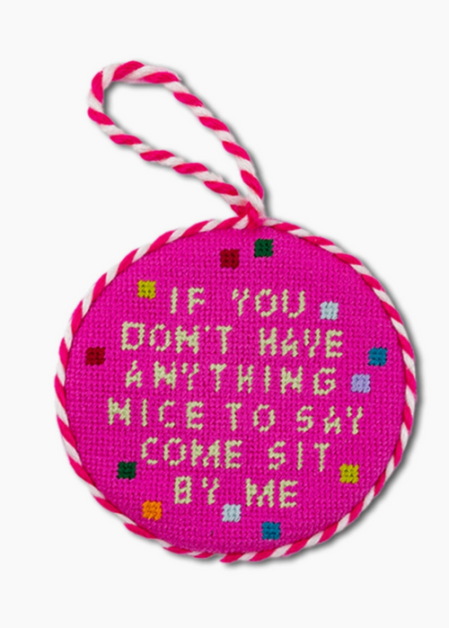 Come Sit By Me Needlepoint Ornament