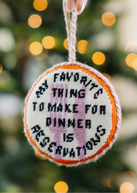 Reservations Needlepoint Ornament