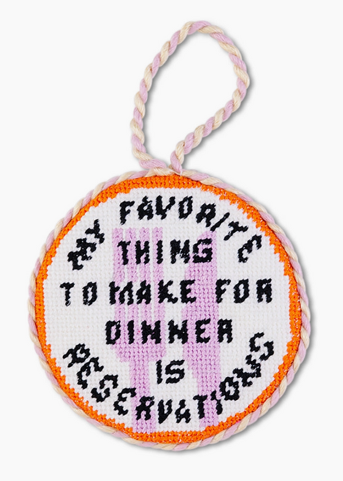 Reservations Needlepoint Ornament