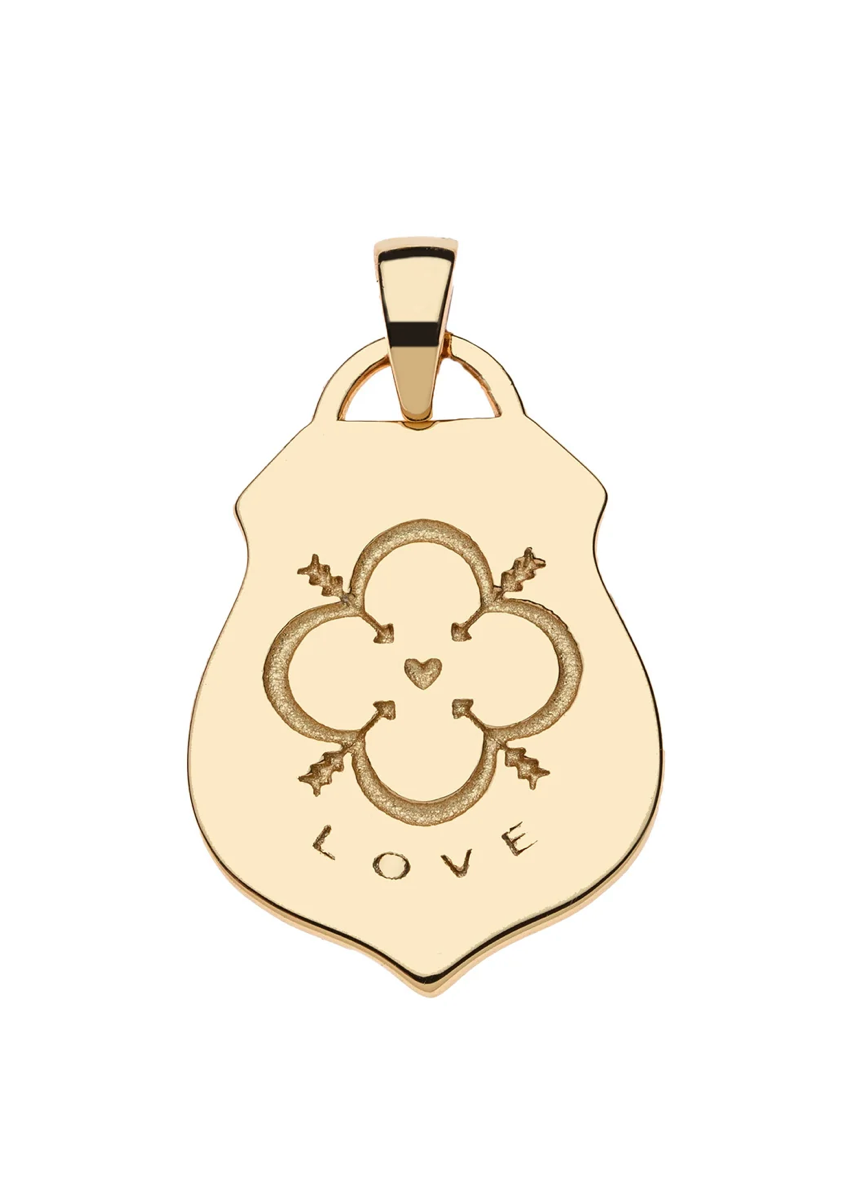 Jane Win LOVE Shield Pendant