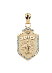 Jane Win FAITH Shield Pendant