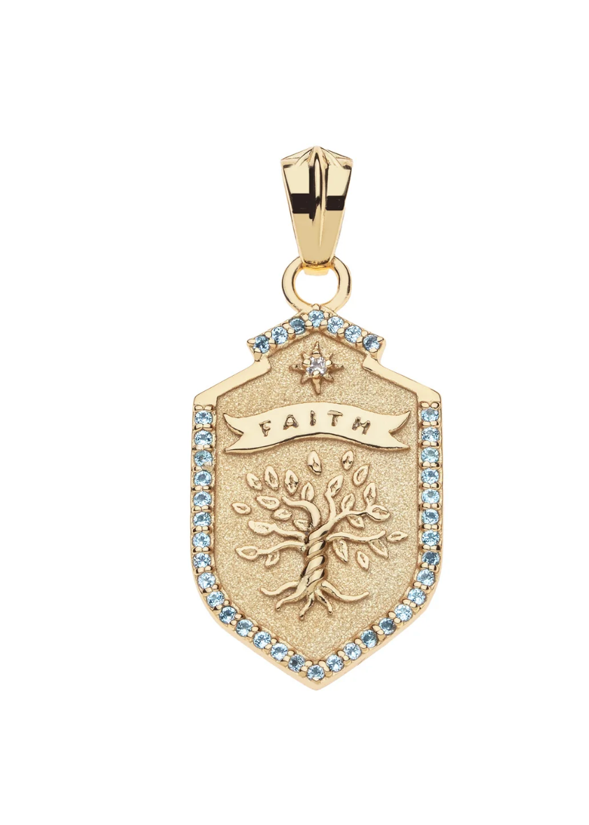 Jane Win FAITH Shield Pendant