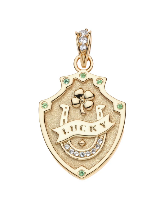 Jane Win Classic Rolo Necklace, Lucky Shield