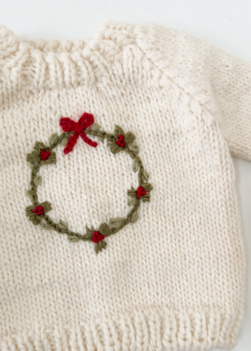Cream Wreath Baby Sweater