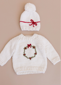 Cream Wreath Baby Sweater