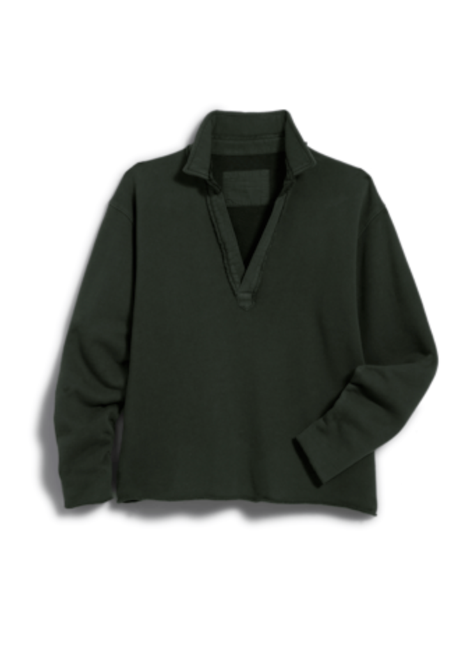 F&E Patrick Popover Henley Dk Green