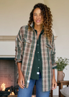 F&E Mcloghlin Brown & Green Plaid Utility Shirt