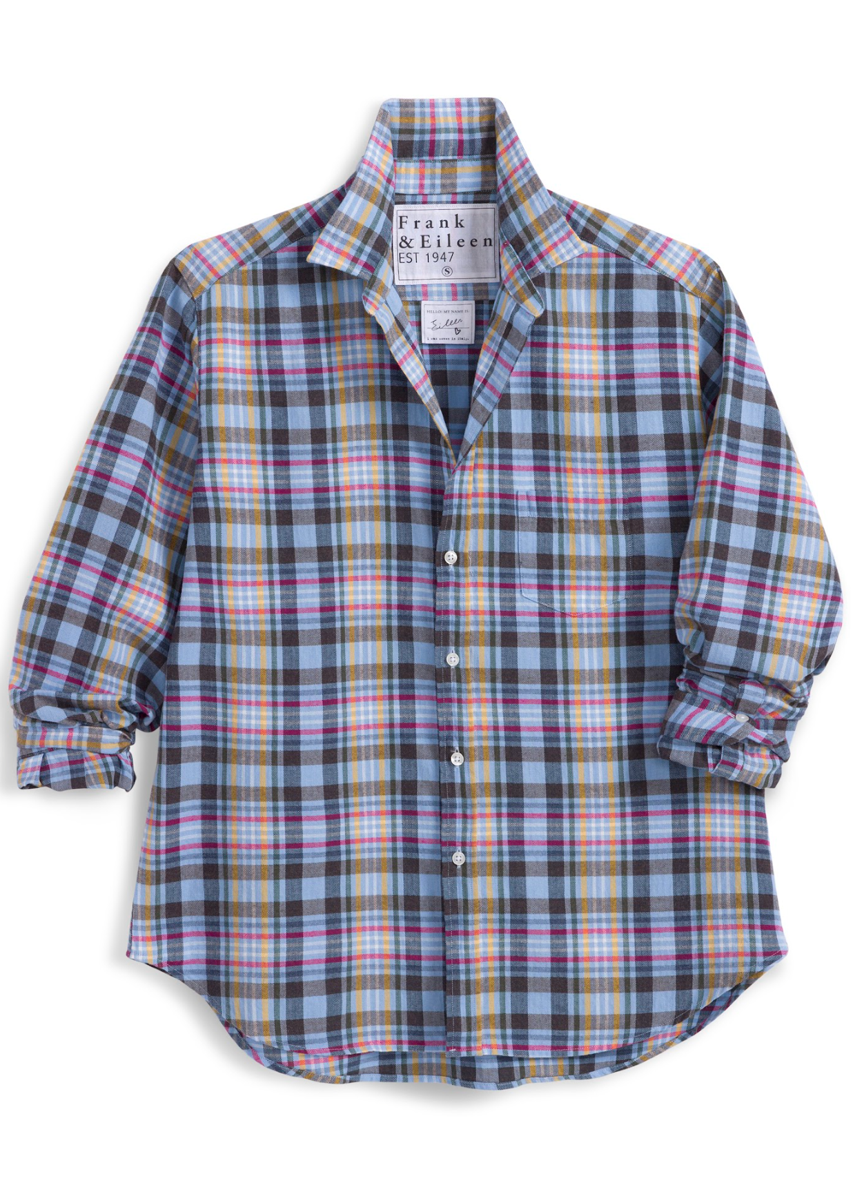 F&E Eileen Blue, Gold & Green Plaid