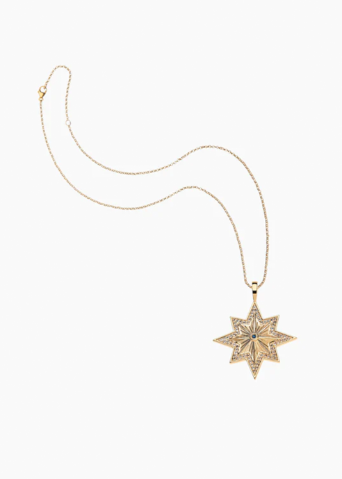 Jane Win LUCKY Wish Upon A Star Embellished Pendant Necklace