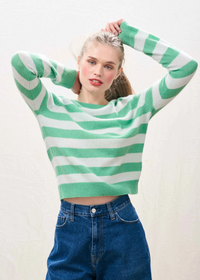 Jumper1234 Green Stripe Crew