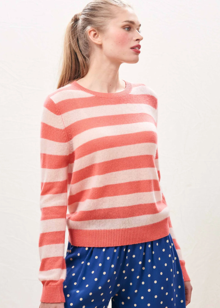 Jumper1234 Coral Stripe Crew