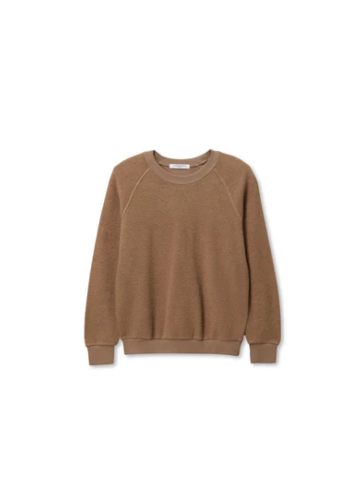 perfectwhitetee Ziggy Fleece Mocha Crew