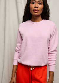 perfectwhitetee Ziggy Fleece Sugar Pink Crew